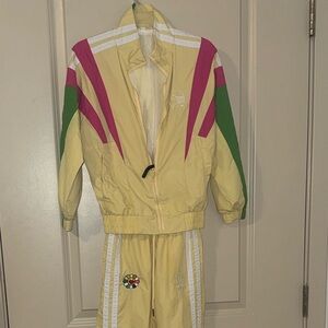 Colorful Tracksuit with Pink and Green Accents
